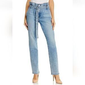7 For All Mankind High Waist Half Belted Paperbag Jeans Size 24